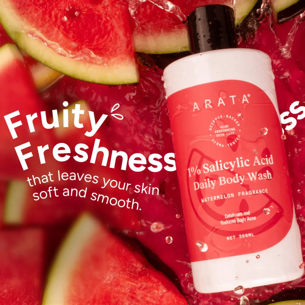 1% Salicylic Acid Body Wash | Removes Bacne I Treats Strawberry Skin I Exfoliates & Smoothens | With Watermelon Fragrance - Image 4