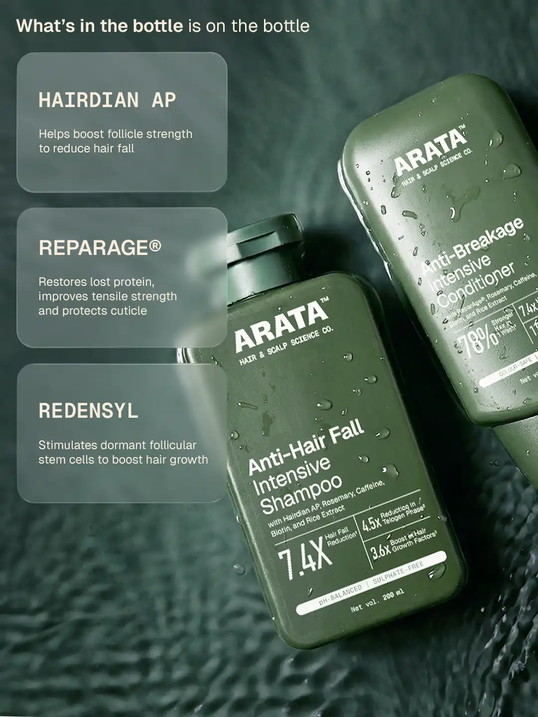 Arata Anti-Hair Fall Shampoo & Conditioner Combo - Image 4