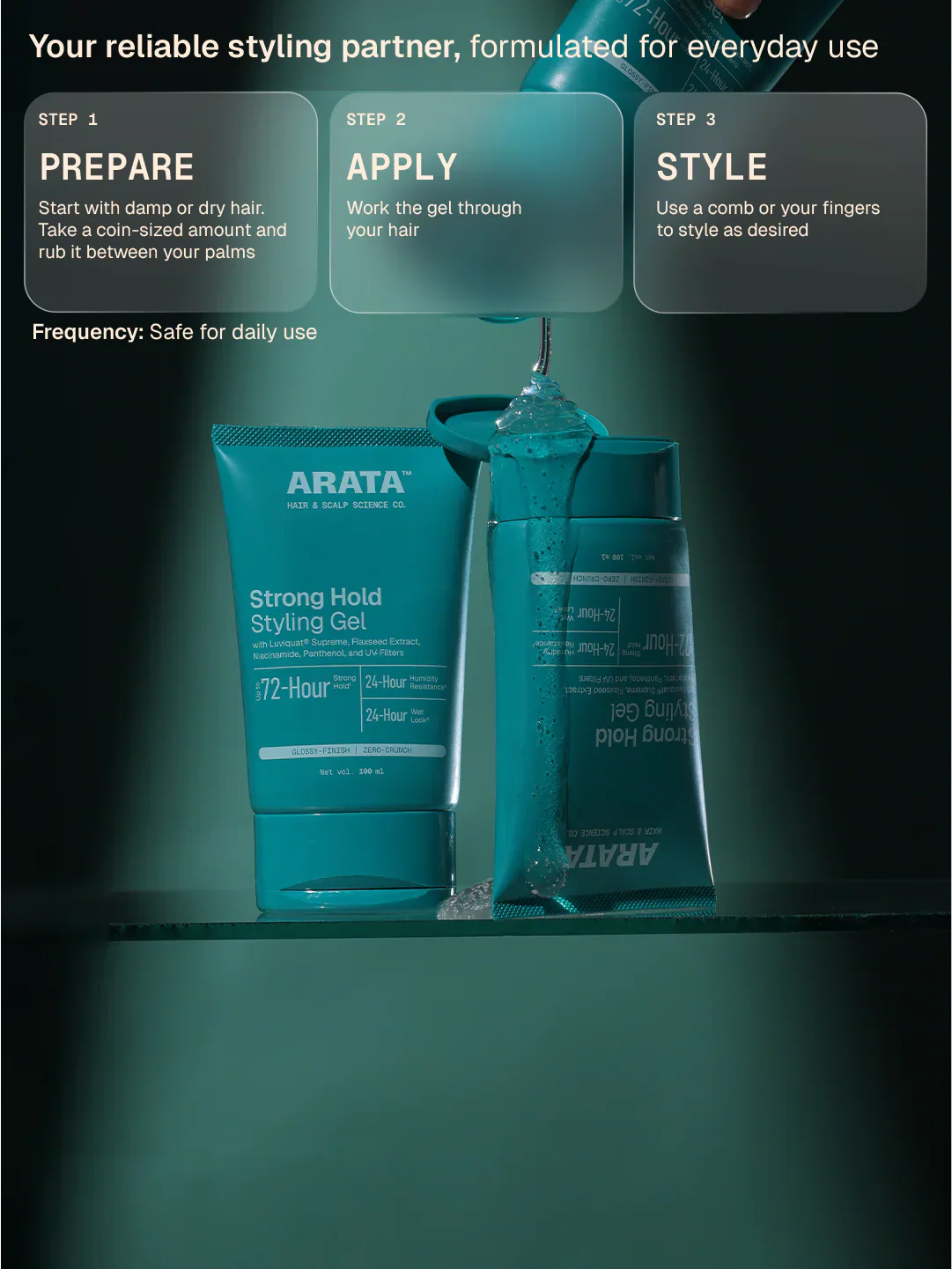 Strong Hold Styling Gel - 50 ml - BYOB - Image 9