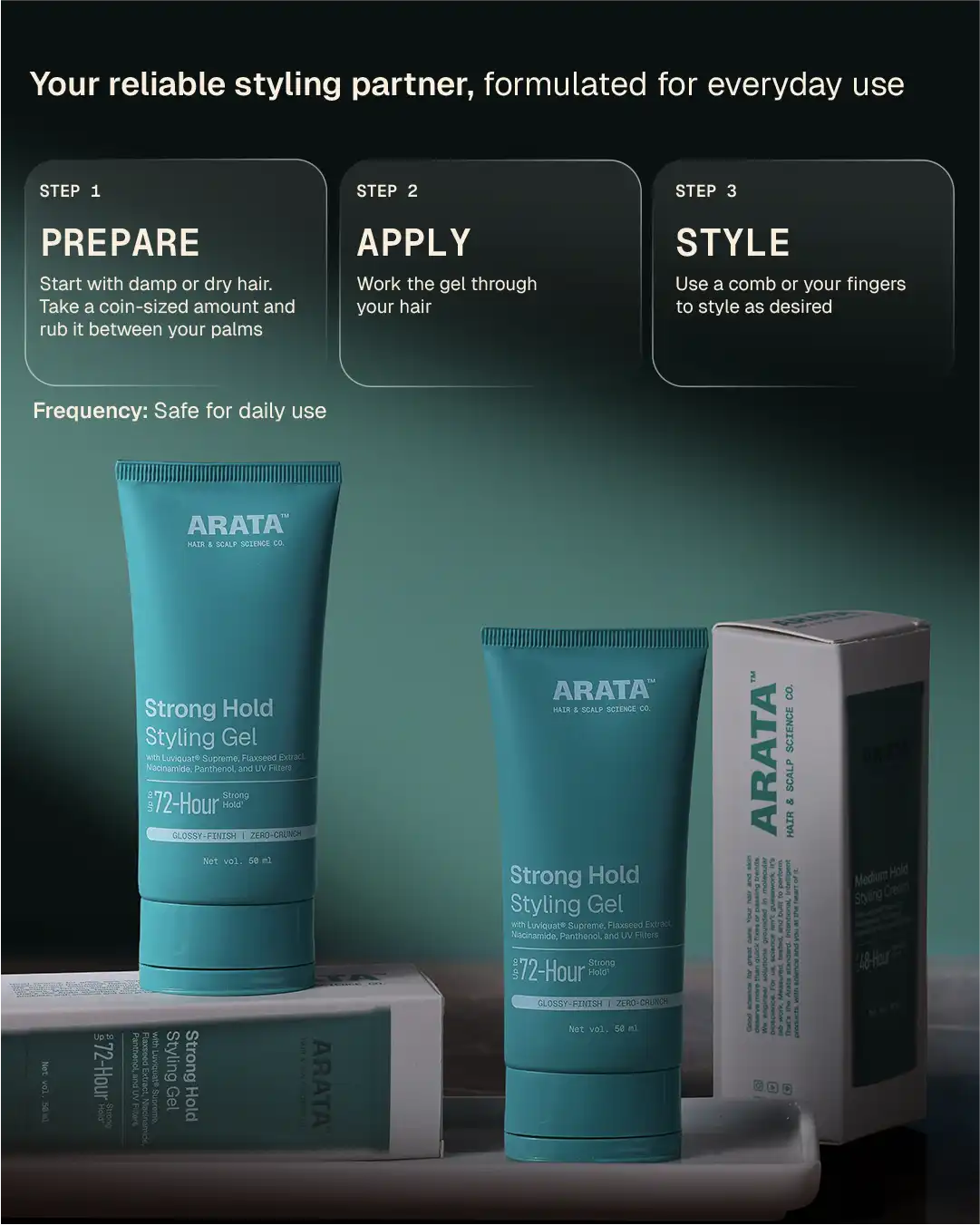 Strong Hold Styling Gel - 50 ml - Image 4