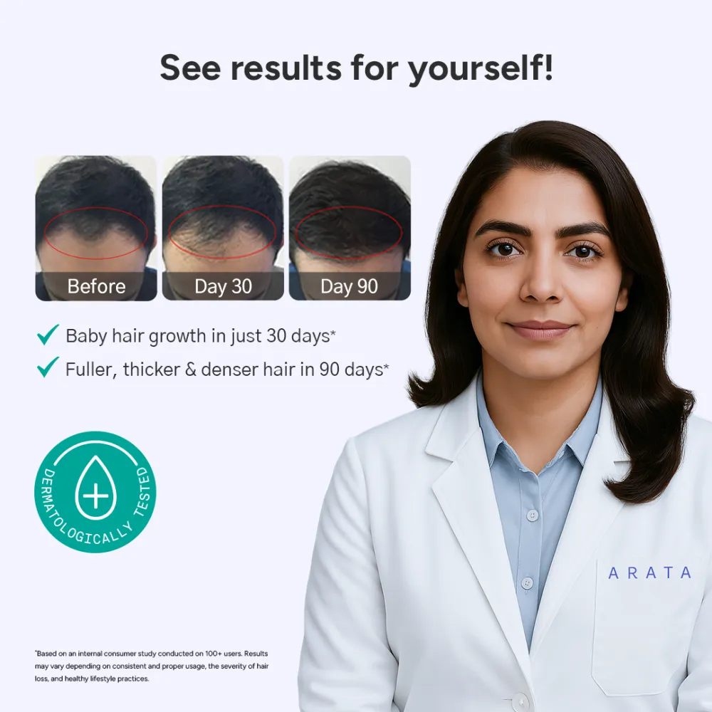 Arata Hair Growth Serum for Men and Women | For Fuller, Denser, Thicker Hair Growth - Image 2
