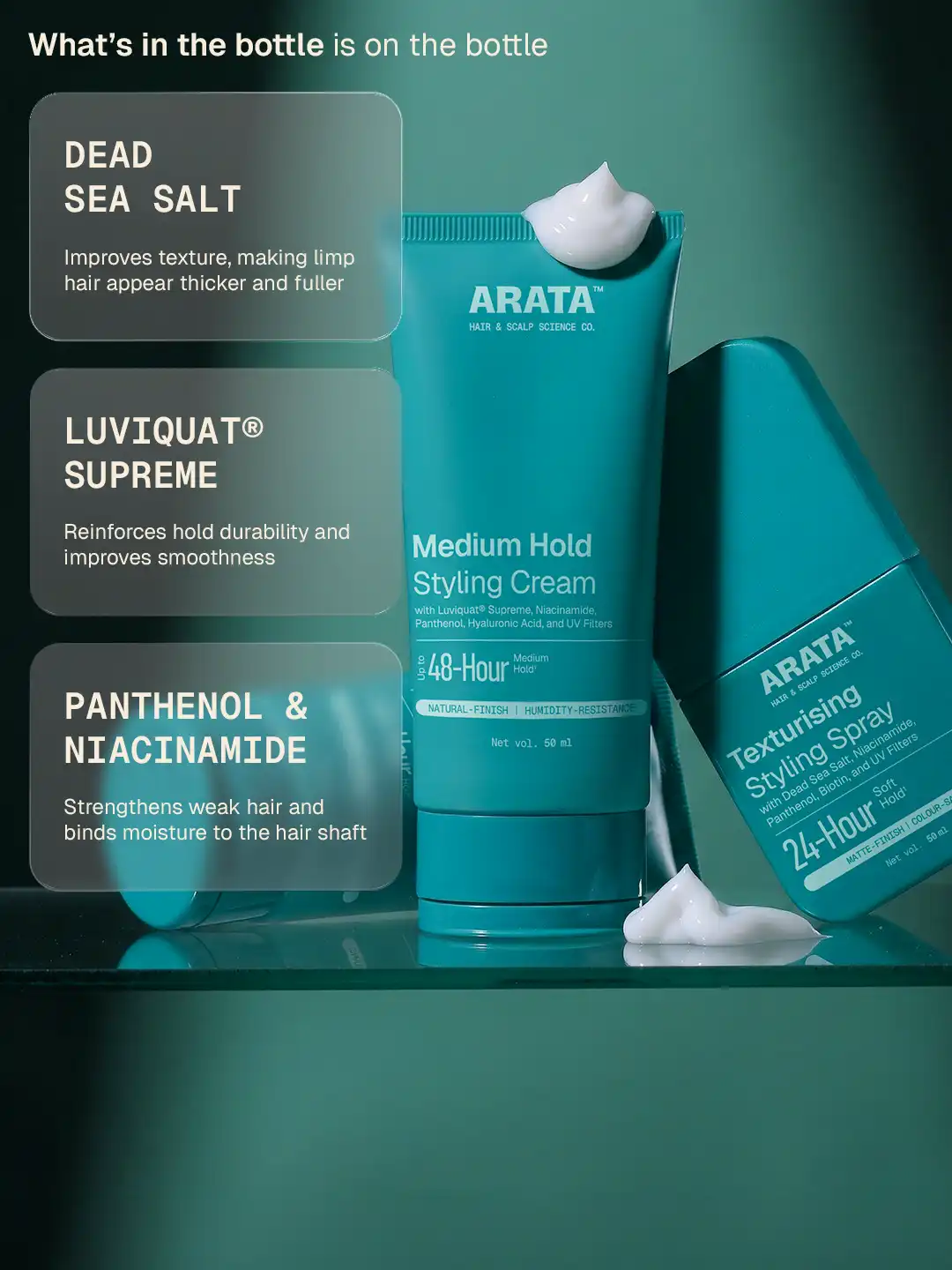 Arata Texturising Styling Spray & Styling Cream Combo - Image 4