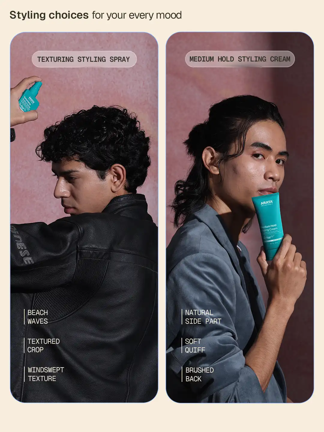 Arata Texturising Styling Spray & Styling Cream Combo - Image 5