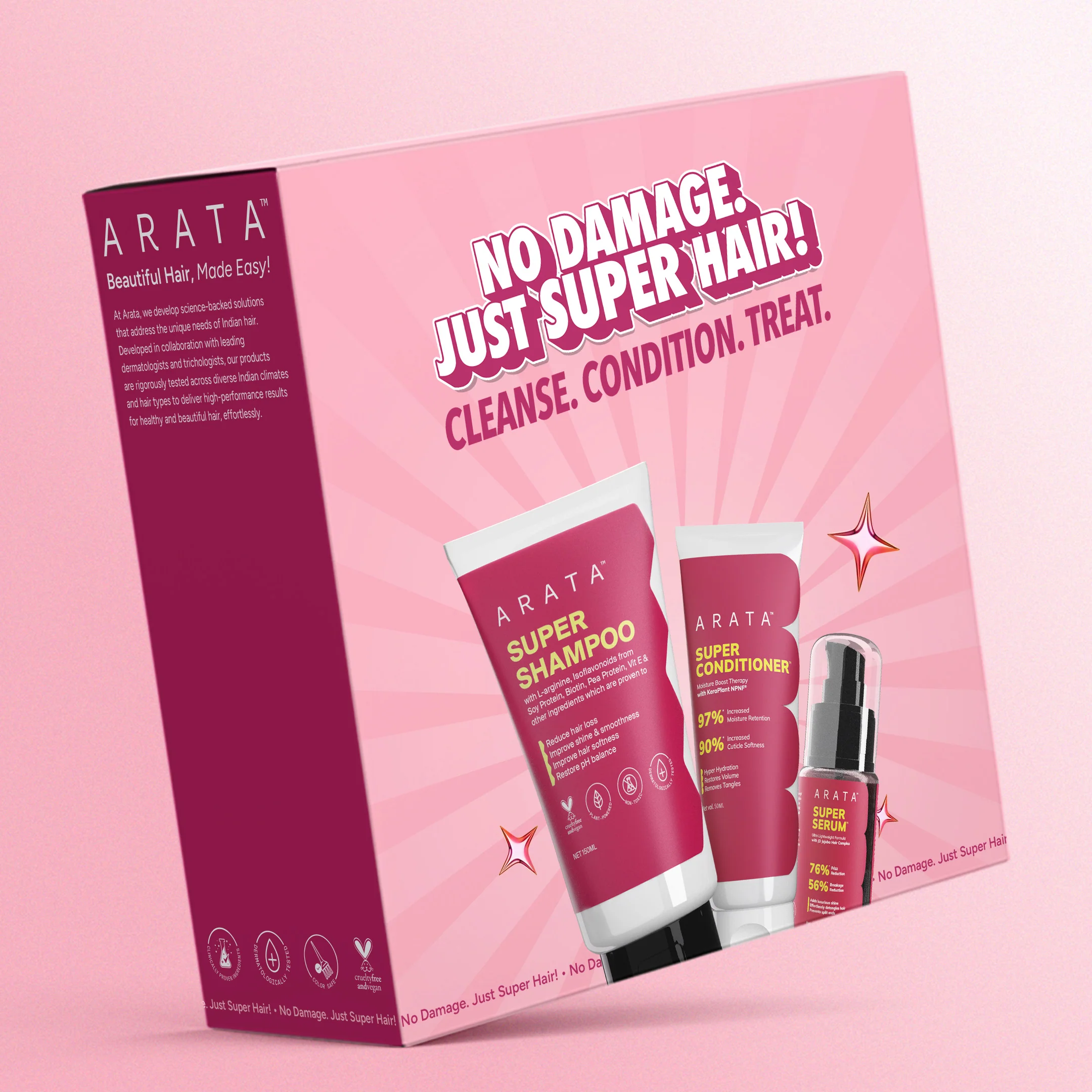 Arata - No Damage Super Box | Super Shampoo, Super Conditioner & Super Serum